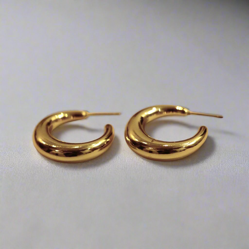 Serene Gold Hoops - Stainless Steel | Golden