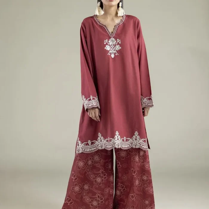 2-Piece Linen embroidered